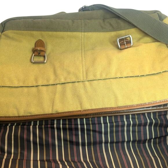 Cutter & Buck Canvas Leather Weekend Duffel Overnighter Travel Bag PS logistics - Picture 4 of 5